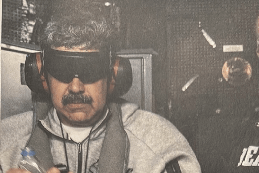 US President Donald Trump posted a picture of Nicolas Maduro on board the USS Iwo Jima, Saturday, 3 January, 2026.