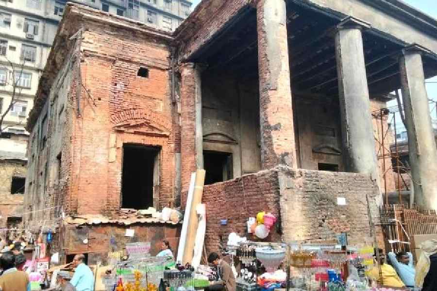 The Parsi fire temple on Ezra Street on Saturday. Picture by Subhajoy Roy