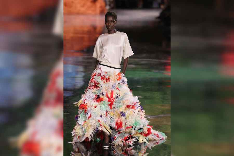 Chanel at Paris Fashion Week splashed colour and ruffles on the runway