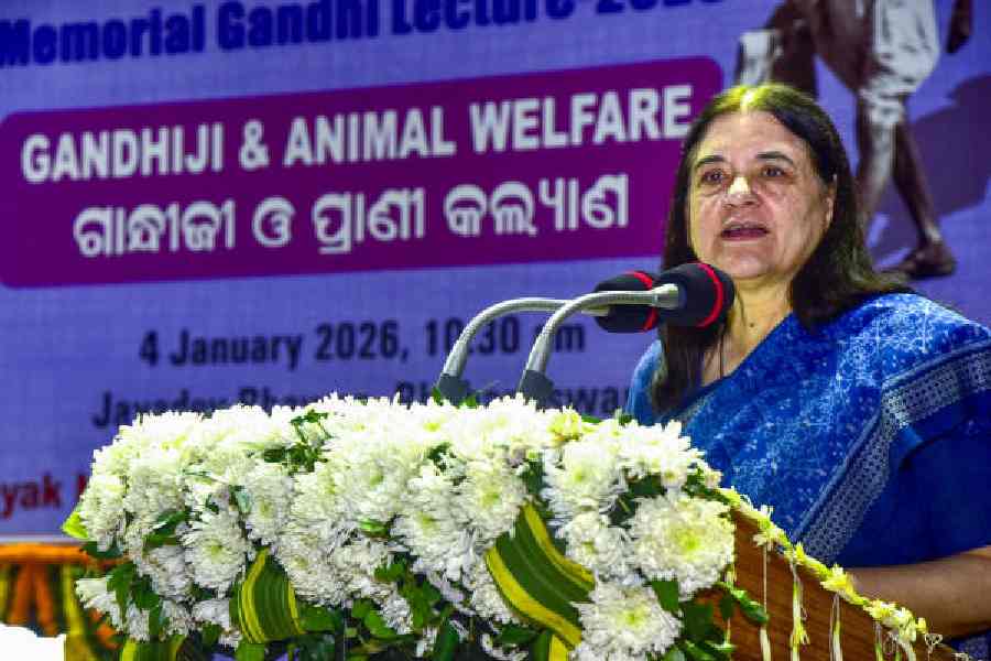 Maneka Gandhi at theevent in Bhubaneswaron Sunday.