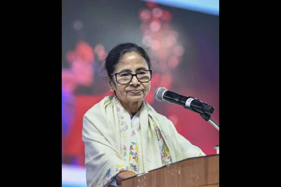Mamata Banerjee at the Gangasagar event on Monday.