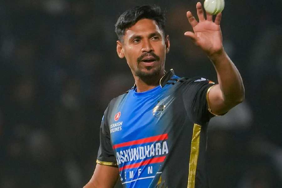 Mustafizur Rahman during the Bangladesh Premier League, in a picture shared on X 