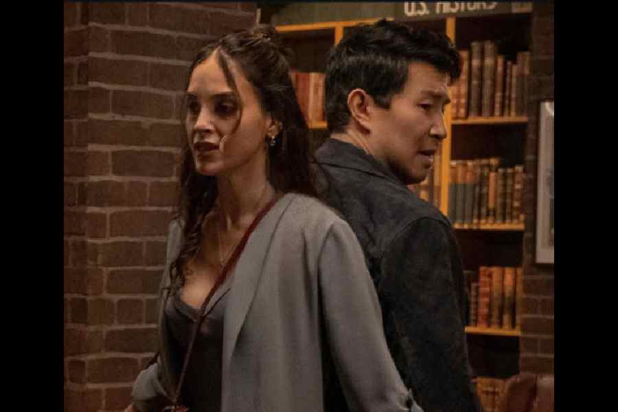 Melissa Barrera and Simu Liu in The Copenhagen Test, streaming on JioHotstar 