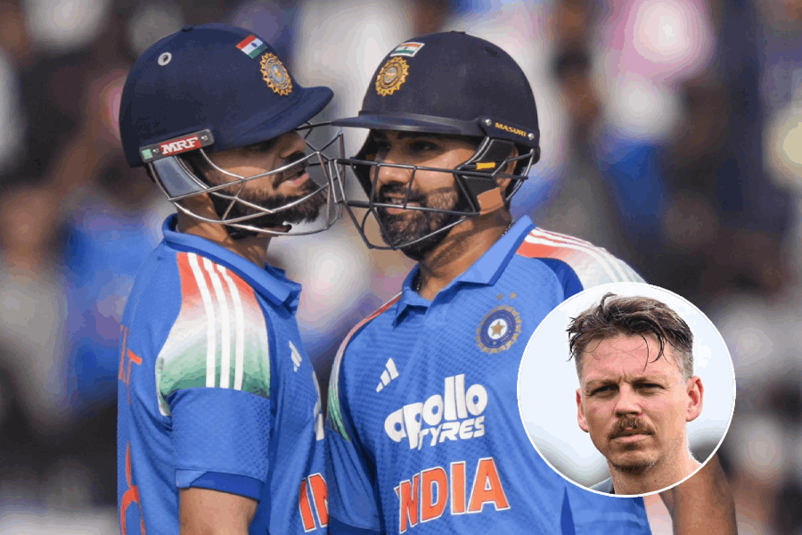 Virat Kohli and Rohit Sharma, (inset)Michael Bracewell