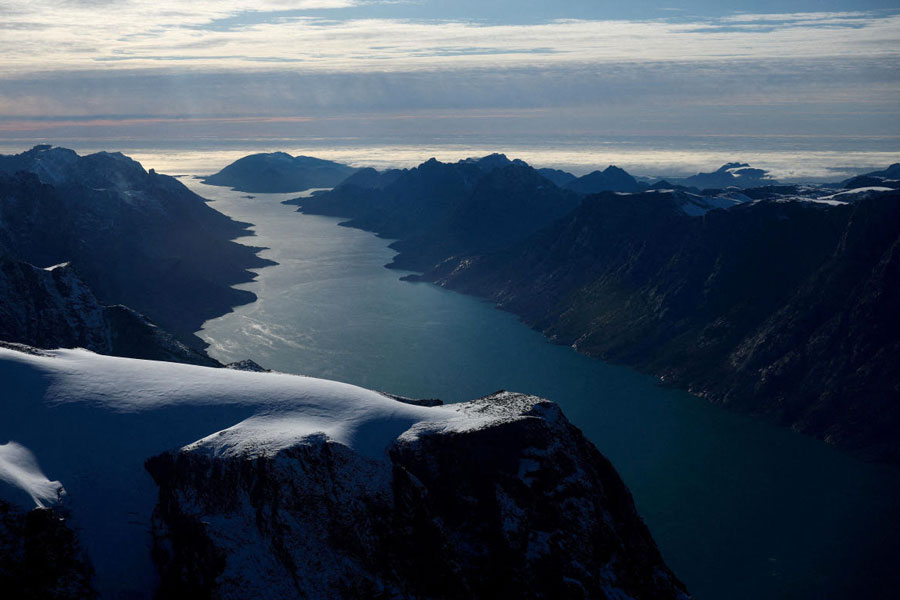 FILE PHOTO: An aerial view shows a fjord in western Greenland