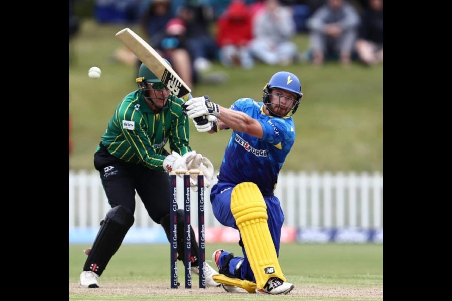 Glenn Phillips batsleft-handed during theSuper Smash game, in a picture shared on X 