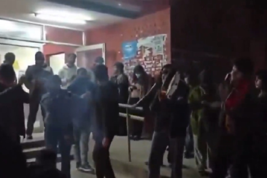 Students during the protest on January 5, 2026.