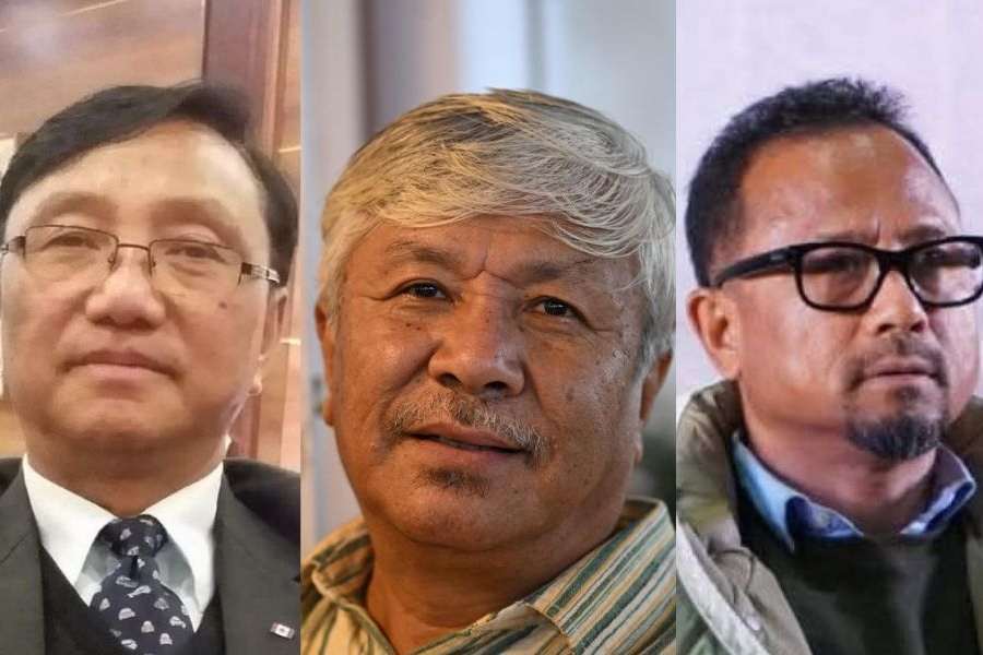 Bijoy Kumar Rai, BGPM candidate from Darjeeling, Amar Lama, BGPM candidate from Kuresong and Ruden Sada Lepcha, BGPM candidate from Kalimpong