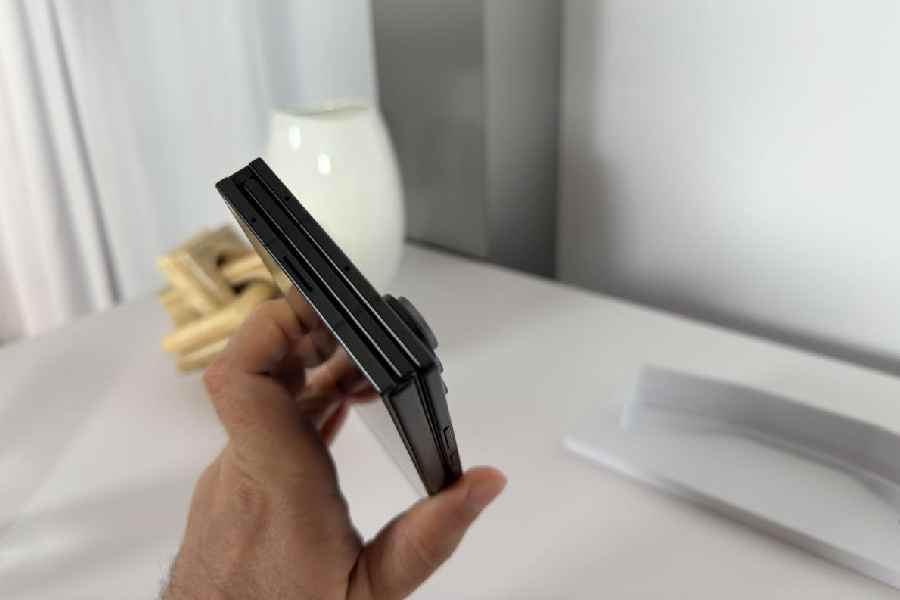 Folded shut, the Galaxy Z TriFold is only 12.9mm thick.