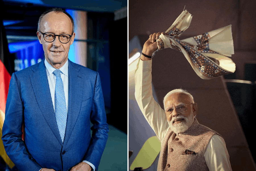 German chancellor Friedrich Merz (left), PM Narendra Modi (right)