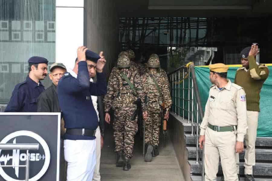 The Salt Lake Sector V building in Calcutta, where the I-PAC office is situated, on Thursday.  Picture by Sanat Kr Sinha