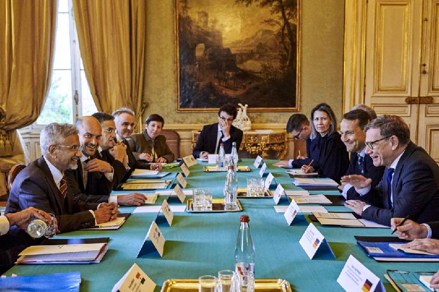 In this image posted on Jan. 8, 2026, External Affairs Minister S Jaishankar during the first India-Weimar format meeting, in Paris, France. The meeting focused on deepening India – European Union relations, assessing challenges in Indo–Pacific, and sharing perspectives on the Ukraine conflict.