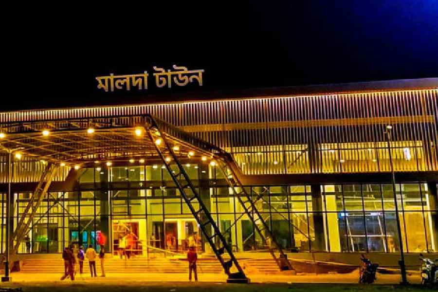 The revamp of the Malda Town railway station in progress. Picture by Soumya De Sarkar