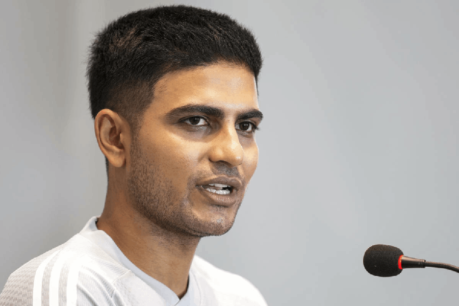 Cricketer Shubman Gill addresses the media during a press conference, Saturday, Jan. 10, 2026.