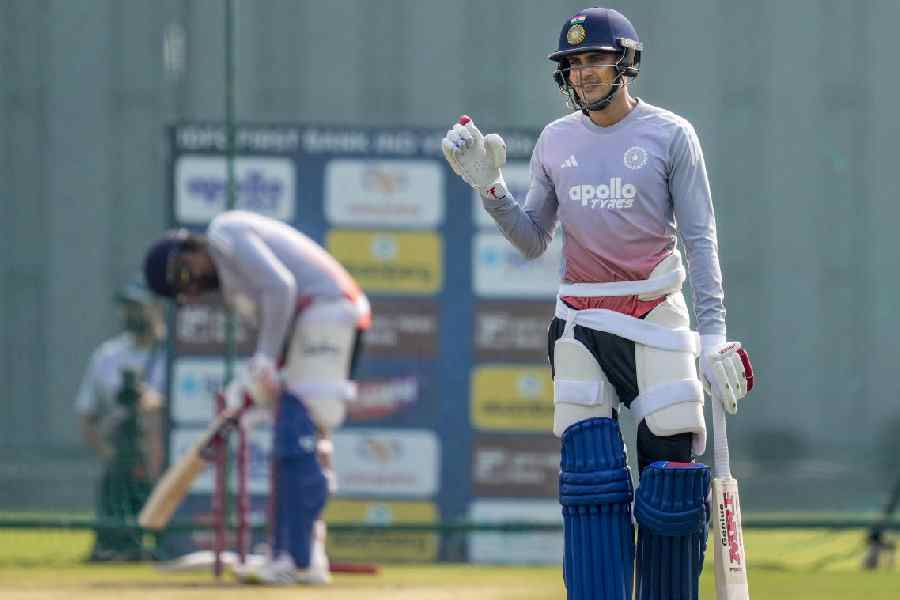 India captain Shubman Gill at practice in Vadodara on Saturday, the eve of the first ODI against New Zealand.