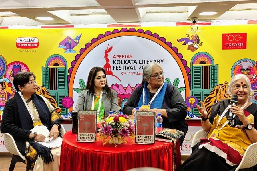 (L-R) Aparajita Dasgupta-Sengupta, Saira Shah Halim, Kavita Punjabi and Subhashini Ali at AKLF 2026