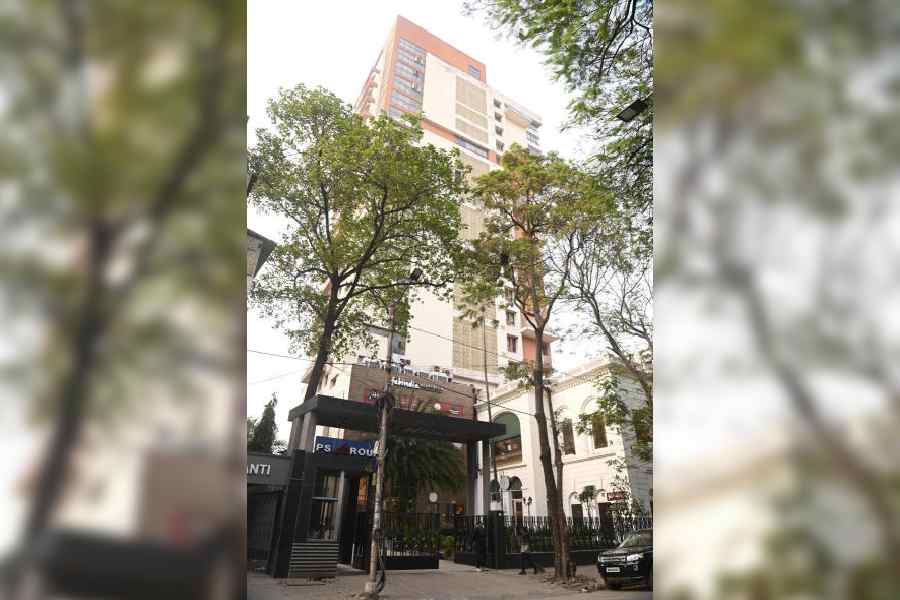 The Loudon Street residence of I-PAC chief Pratik Jain            on Sunday.            Picture by Bishwarup Dutta