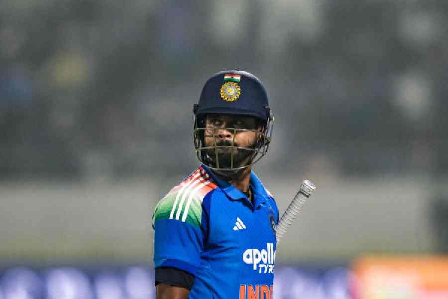 Shreyas Iyer, after being dismissed for 49 in his comeback game.