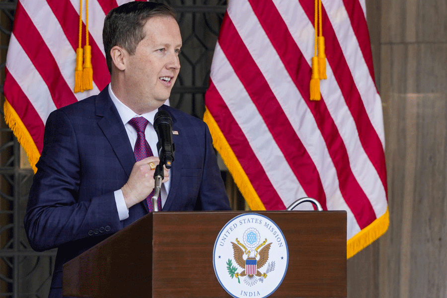 Newly appointed United States Ambassador to India Sergio Gor addresses the media upon his arrival at the US Embassy, in New Delhi, Monday, Jan. 12, 2026.