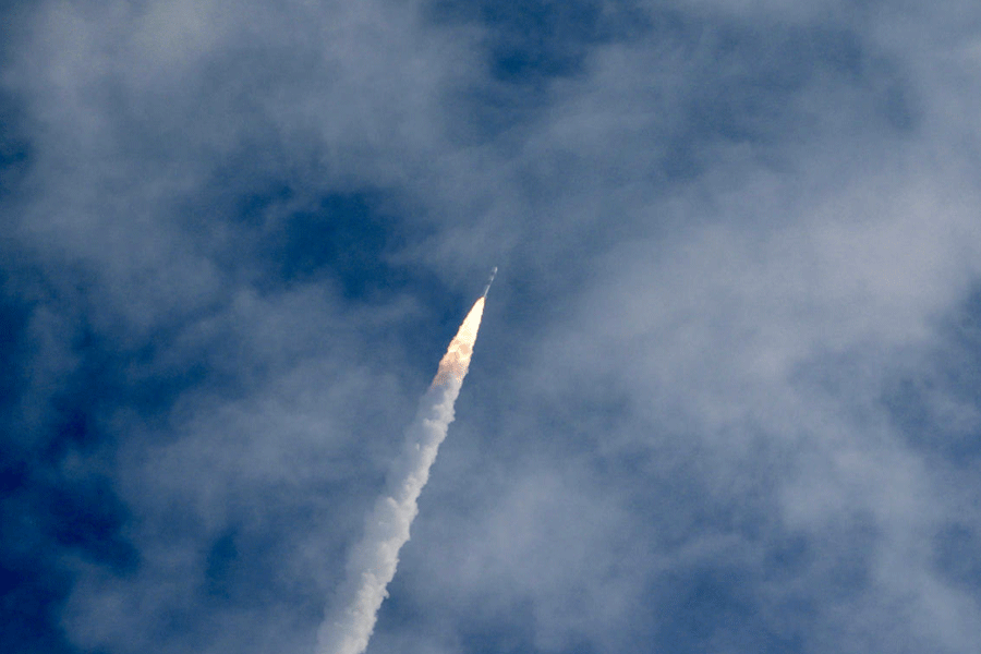 ISRO's PSLV-C62 carrying the EOS-N1 lifts off from the Satish Dhawan Space Centre in Sriharikota, Andhra Pradesh, Monday, Jan. 12, 2026.