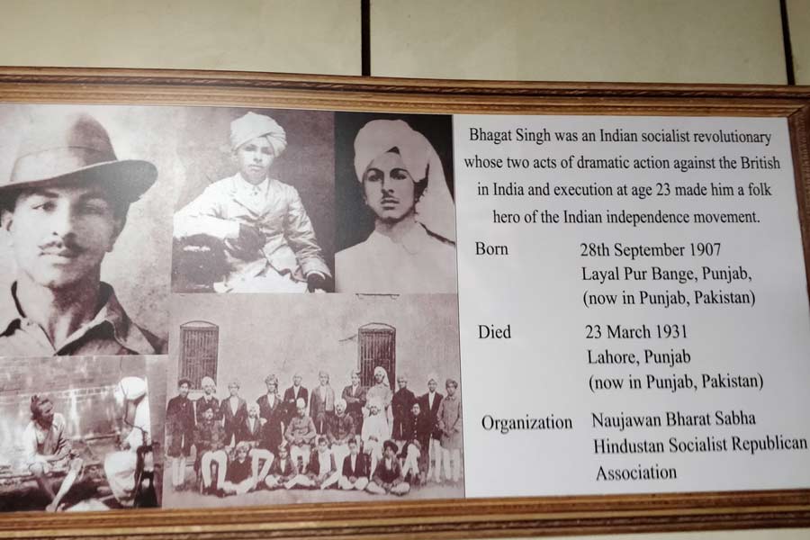Archived pictures of Bhagat Singh at BSF Memorial, Hussainiwala, Punjab.