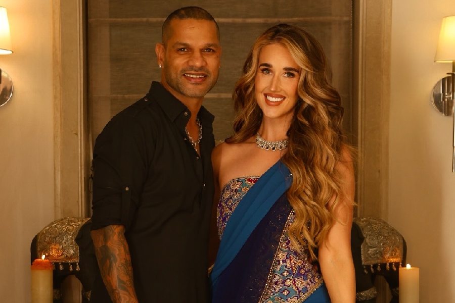 Shikhar Dhawan and Sophie Shine