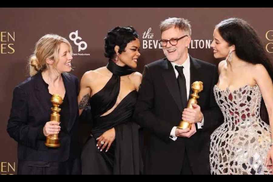 Team One Battle After Another, including Teyana Taylor (second from left) and director Paul Thomas Anderson 