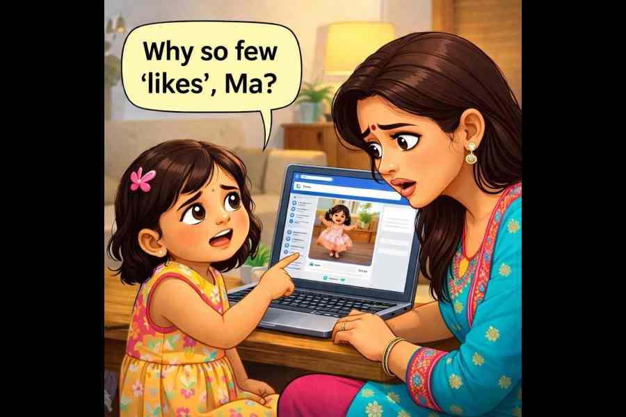 A child gets anxious over social media response to her picture. 