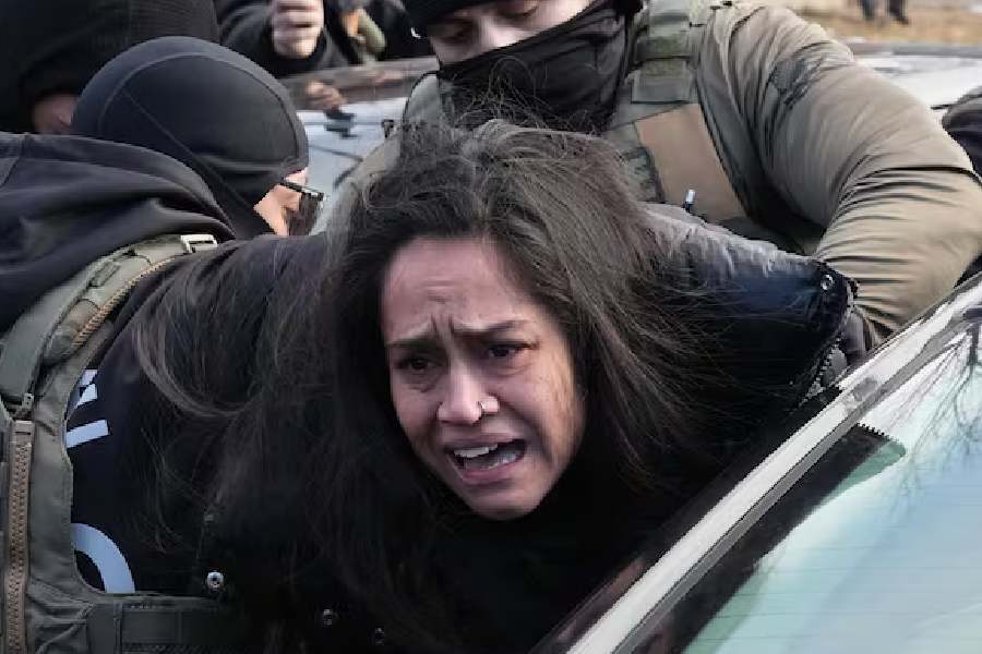 Aliya Rahman is arrested by ICE agents in Minneapolis on Tuesday