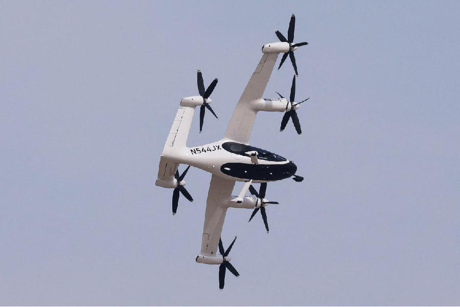 File photo: Joby Aviation's N544JX aircraft performs at the Dubai Airshow in Dubai, United Arab Emirates, November 17, 2025.