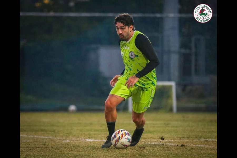 Mohun Bagan's Dimitri Petratos during a training session.