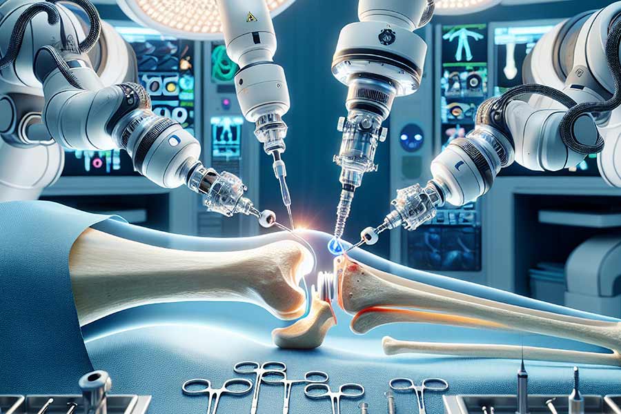 Robotic surgery for knee replacement