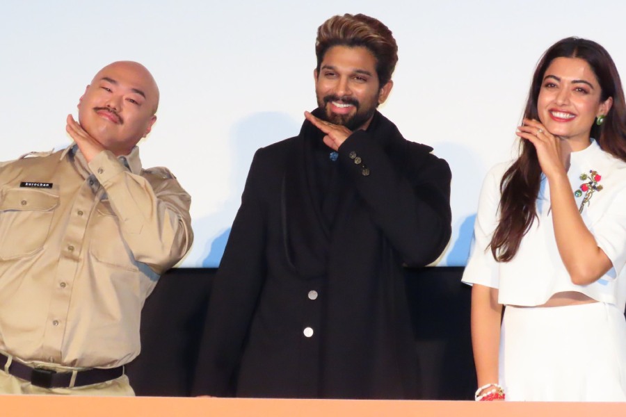 Allu Arjun, Rashmika Mandanna in Tokyo