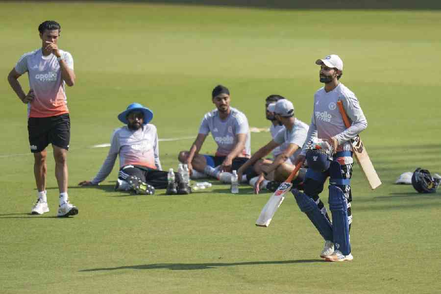 India's Ravindra Jadeja, Yashasvi Jaiswal, Mohammed Siraj, Arshdeep Singh and others during a training session ahead of the third ODI cricket match between India and New Zealand, at Holkar Cricket Stadium, in Indore, Madhya Pradesh
