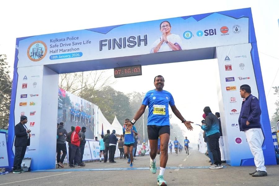 The annual marathon finished at the Rangers Ground with people left sweaty but satisfied with a race well run