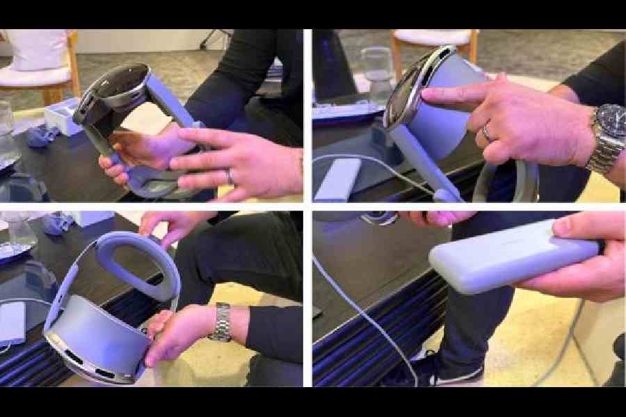 (Clockswise from top left) Below the main display are sensors, easy control for volume, battery pack and using the rear fit dial. Picture: Mathures Paul