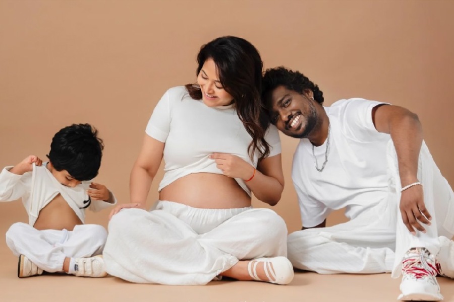 Atlee with wife Priya Mohan and son Meer
