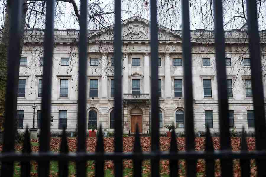 Royal Mint Court, the proposed site of the new Chinese Embassy, is seen through a fence in London, Britain, January 13, 2026.