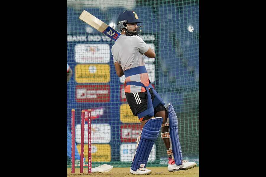 Shreyas Iyer at nets in Nagpur on Tuesday, the eveof the first T20I against New Zealand.