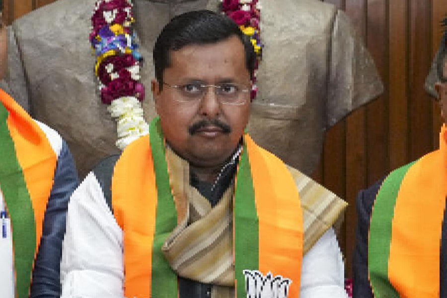 The BJP’s new national president, Nitin Nabin, at party headquarters in New Delhi on Wednesday.