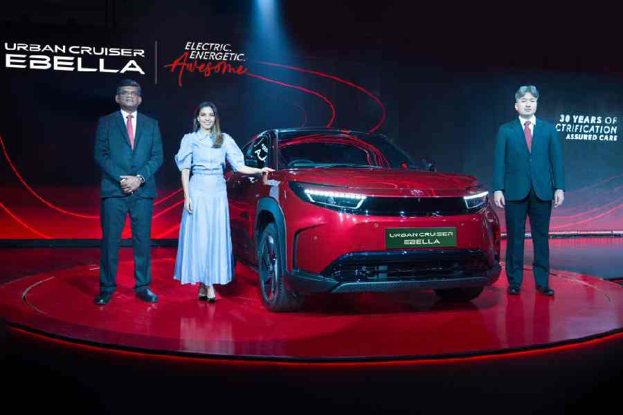 Toyota rolls out its first all-electric vehicle in the Indian market, the Urban Cruiser Ebella