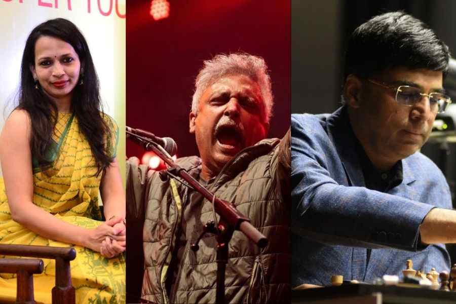 Rujuta Diwekar, Piyush Mishra and Viswanathan Anand