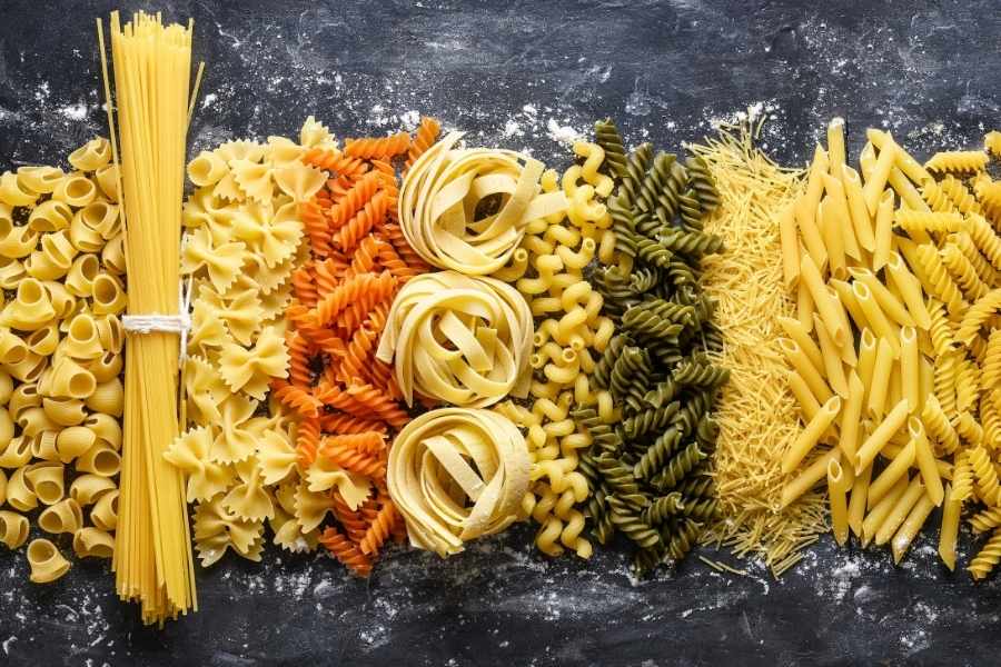 Different types of pasta