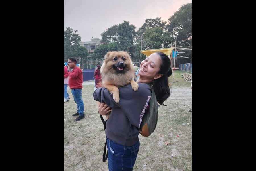 Amrita Kundu with her Pomeranian, Bonbon