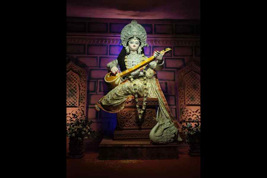 The Saraswati idol at CD Block. 