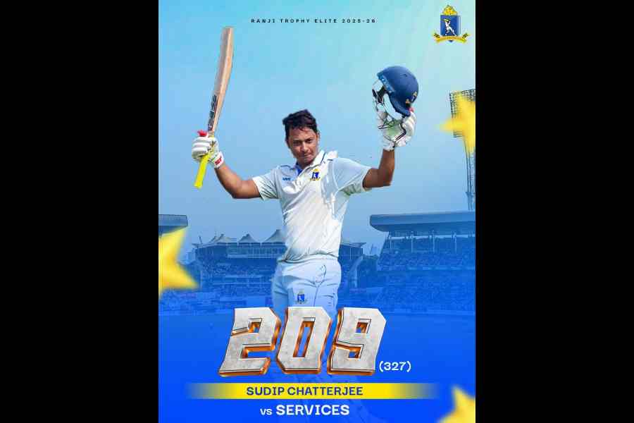 Bengal cricketer Sudip Chatterjee, in a picture shared on X