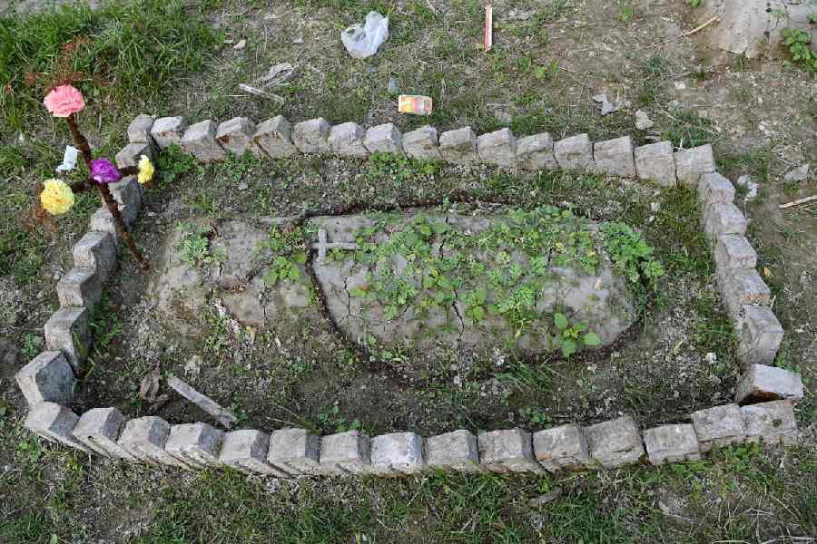 LAST STOP: One of the graves at Kabardanga; stark and green 