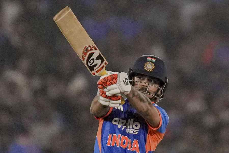 Ishan Kishan in Raipuron Friday.