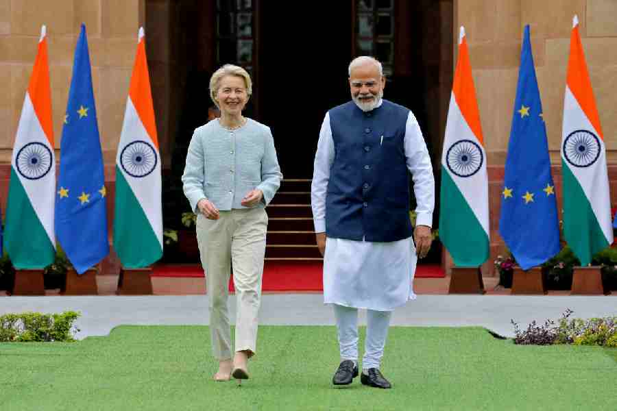 European Commission President Ursula von der Leyen and India's Prime Minister Narendra Modi.