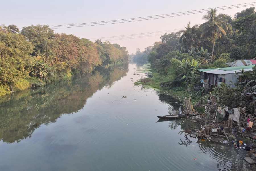 A stretch of the Karala river in Jalpaiguri, which urgently needs dredging.